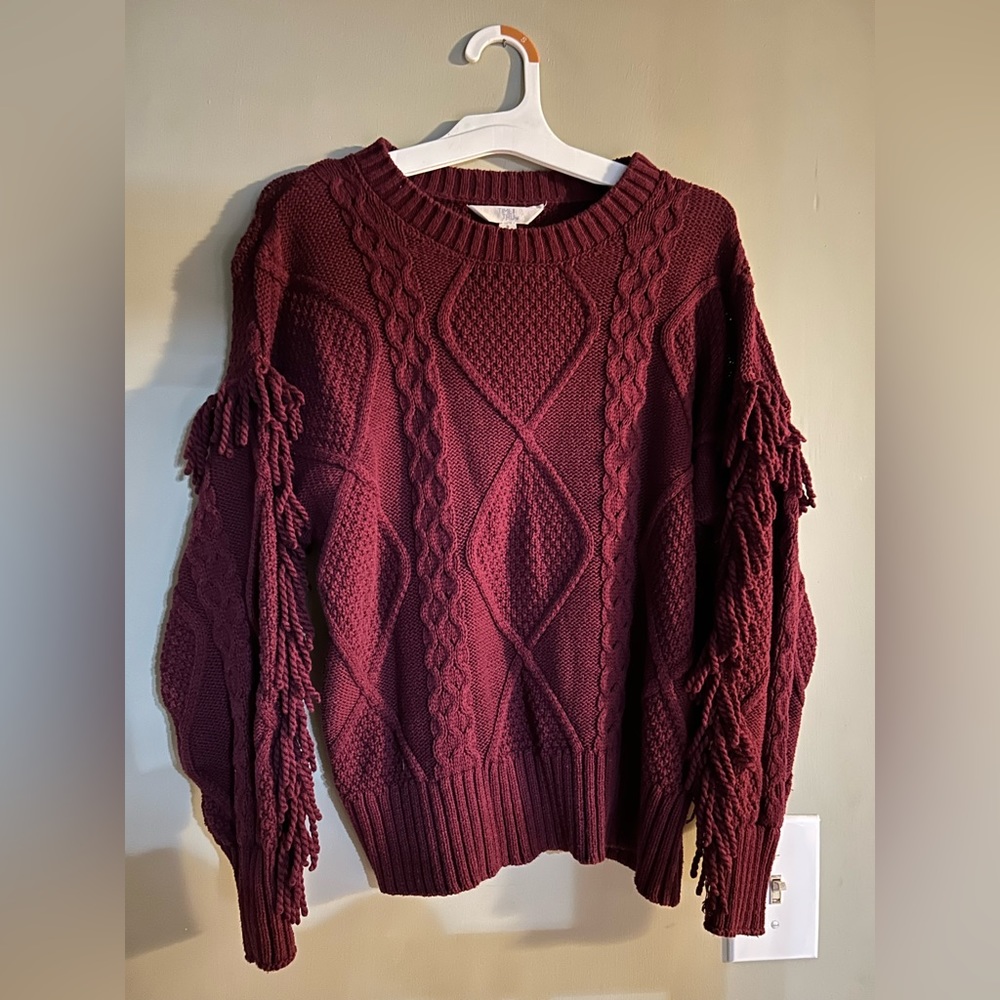 Red Cable Knit Sweater